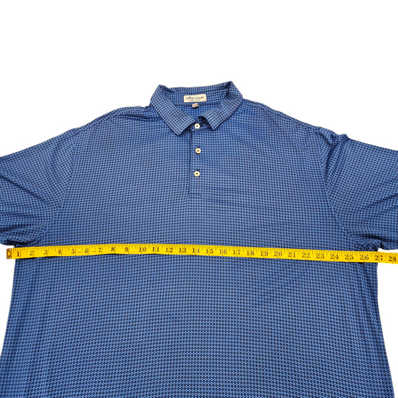 Peter Millar Shirt Men's XL Summer Comfort Golf Polo Blue Black Geometric Print - Picture 11 of 13
